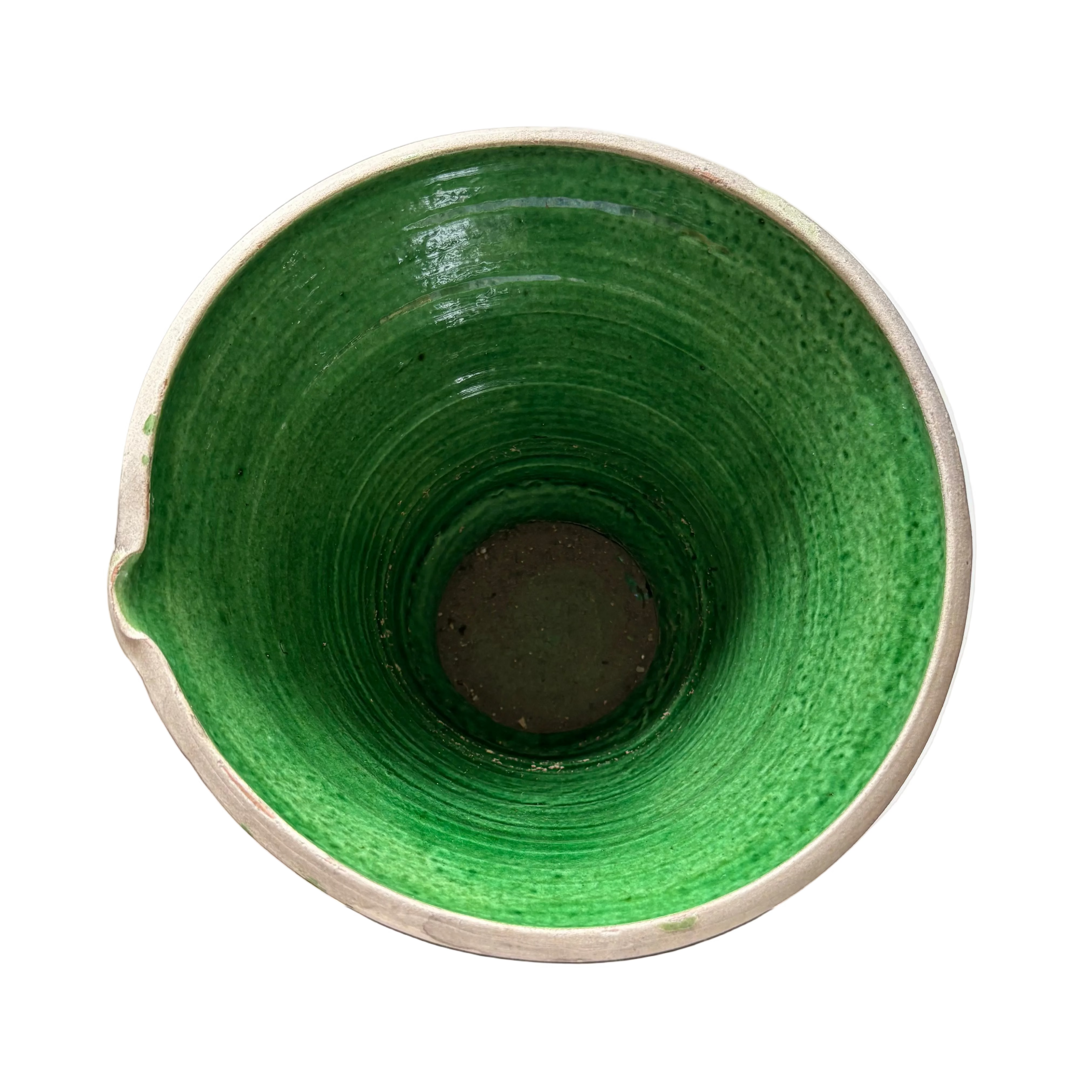 Green Glazed Terra Cotta Planter
