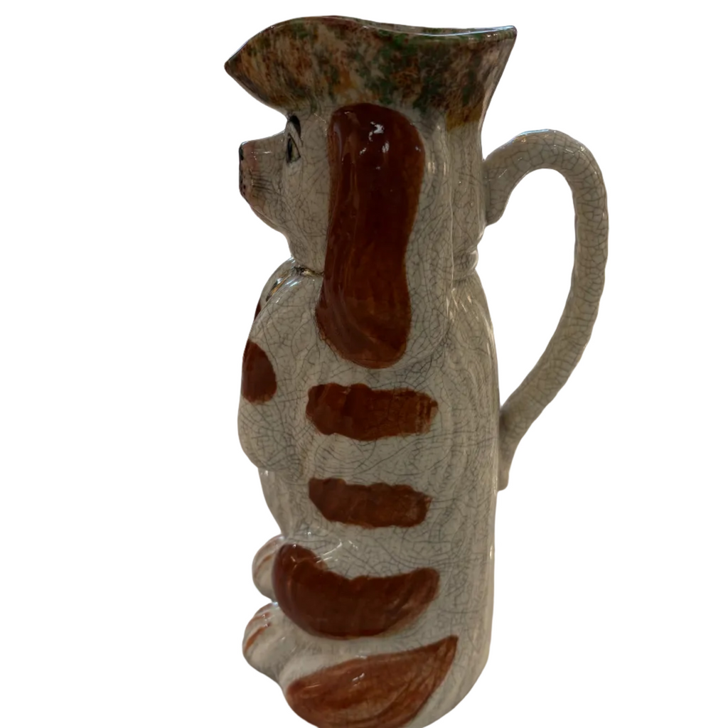 Vintage Staffordshire-style Fitz & Floyd dog pitcher