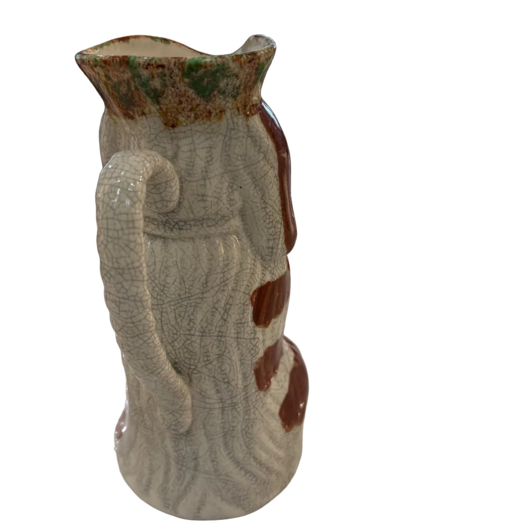 Vintage Staffordshire-style Fitz & Floyd dog pitcher