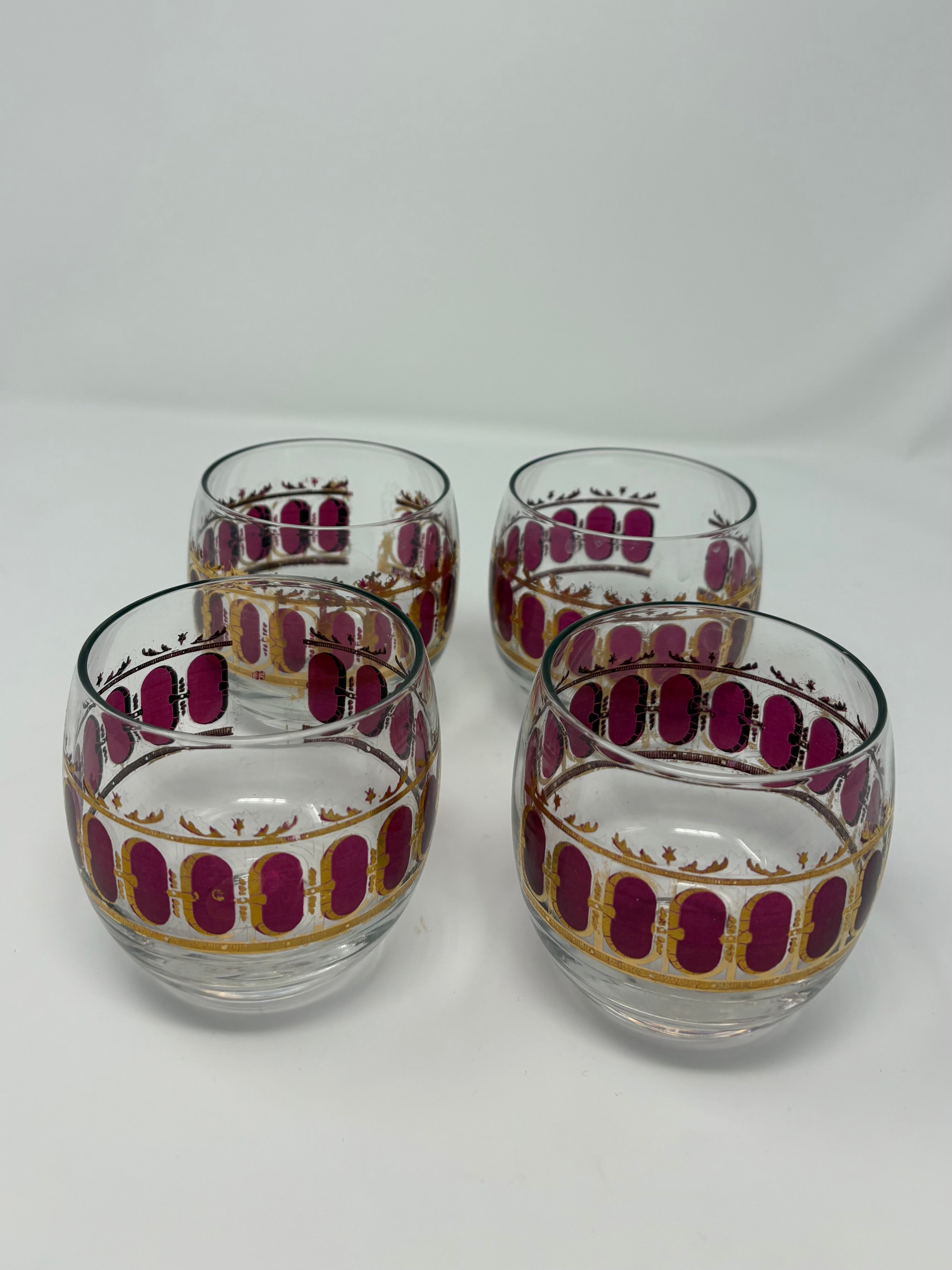 Red & Gold Detailed Stemless Glass 2