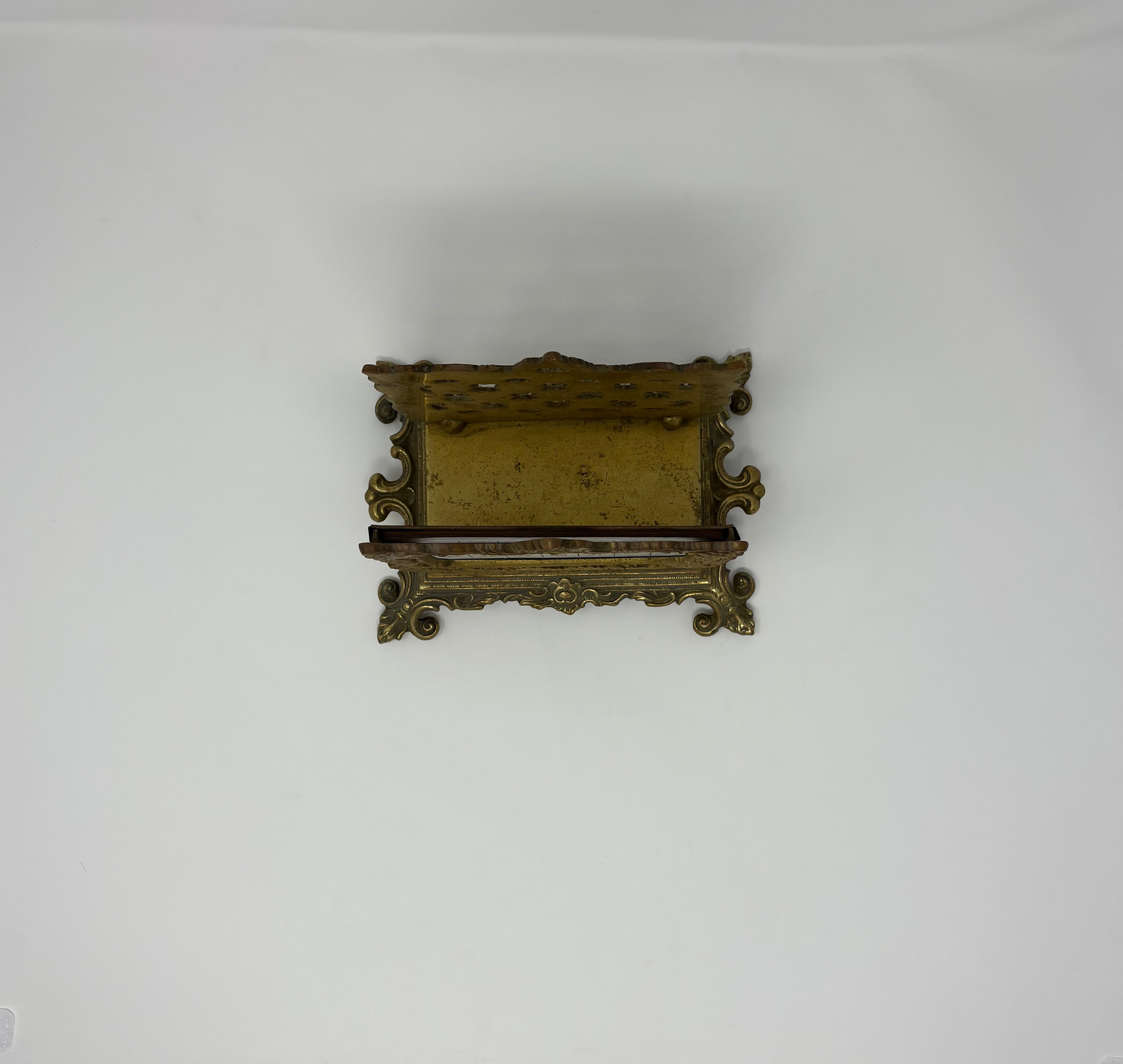Vintage Brass Desk Letter from with Perpetual Calendar