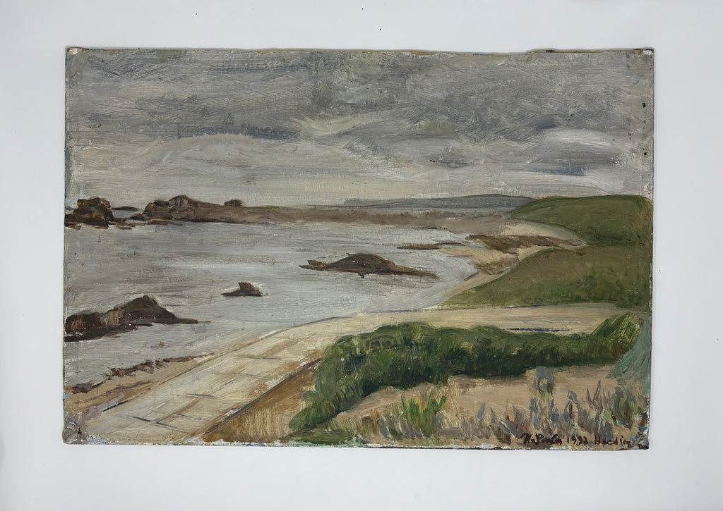Vintage French Double-Sided Board Painting