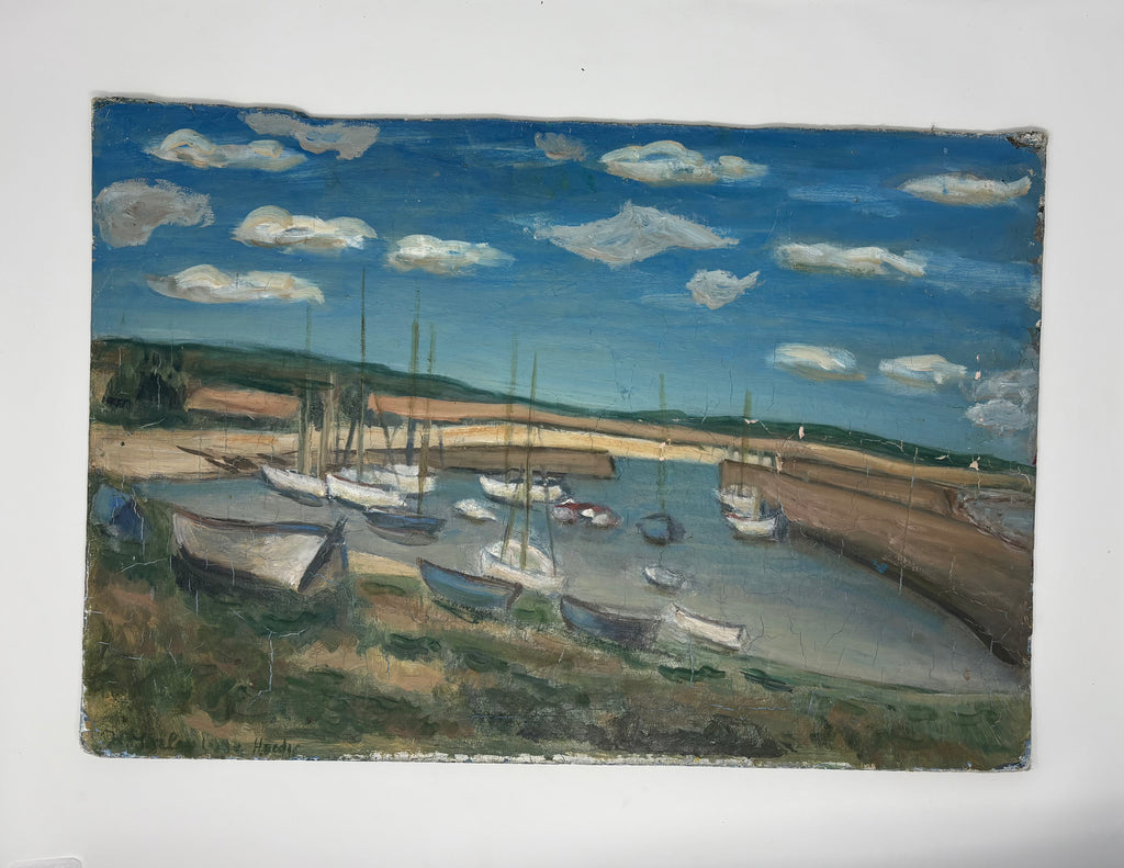 Vintage French Double-Sided Board Painting 2
