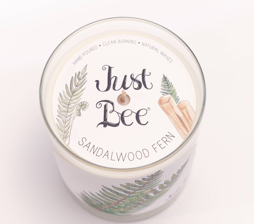 Sandalwood Fern - Medium Glass - Just Bee Candle