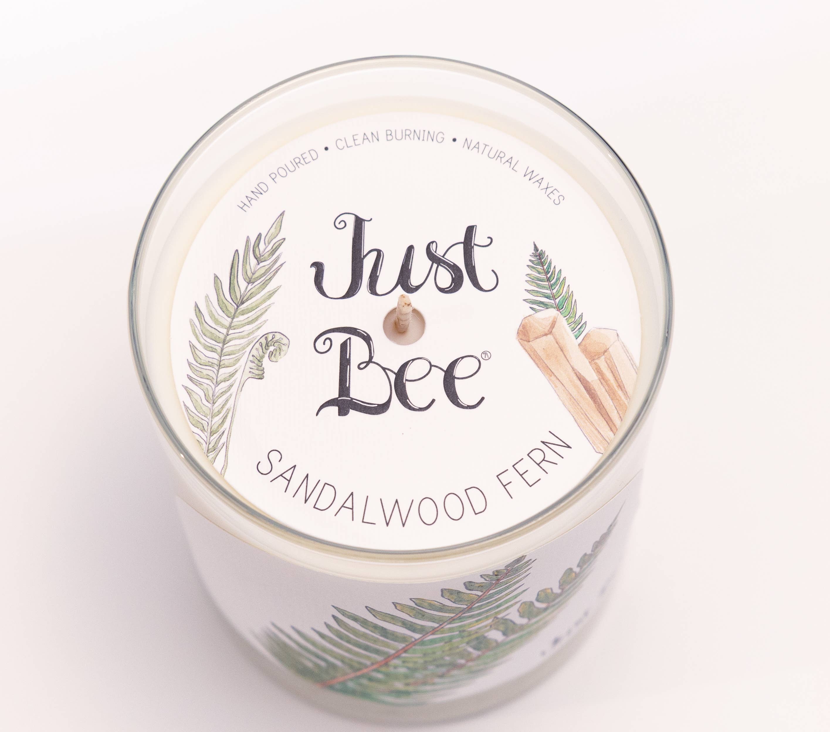 Sandalwood Fern - Medium Glass - Just Bee Candle