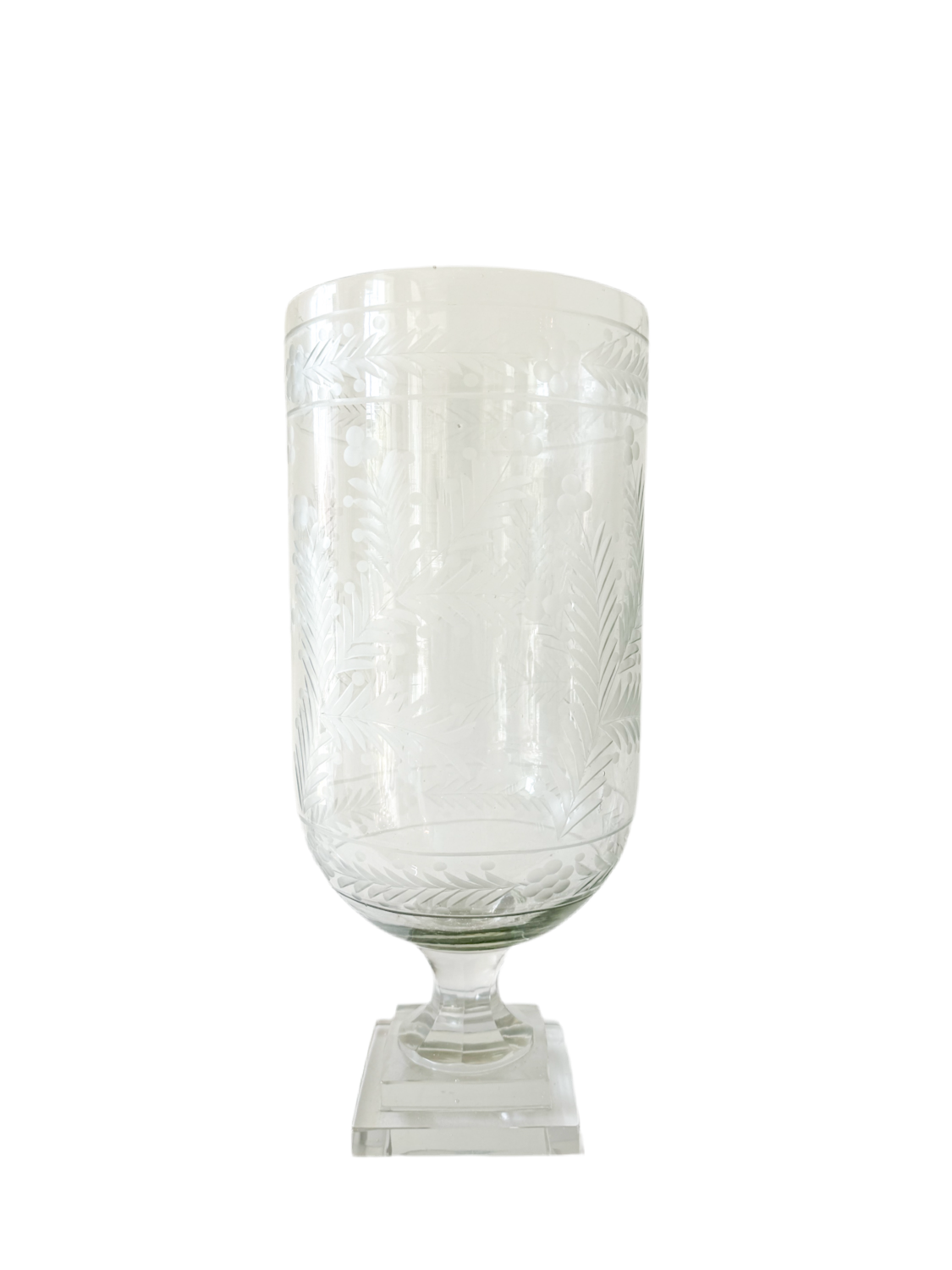 Charleston Harbor Etched Glass Hurricane