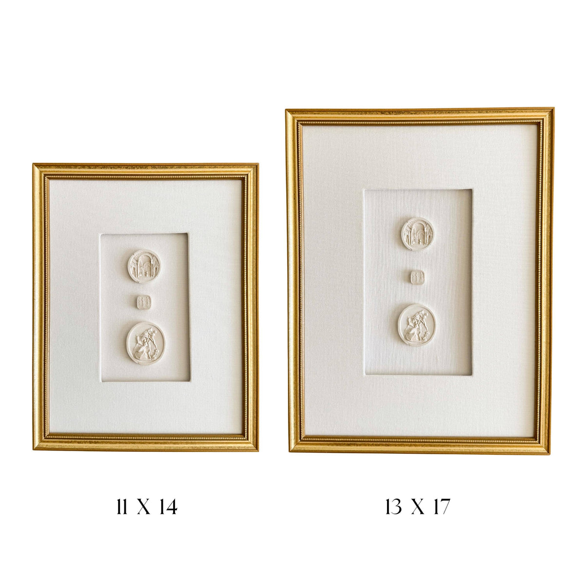 Gold Framed European Intaglios - Set of Two 
