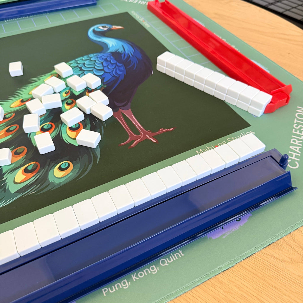 Jade Peacock Mahjong Mat - ships rolled