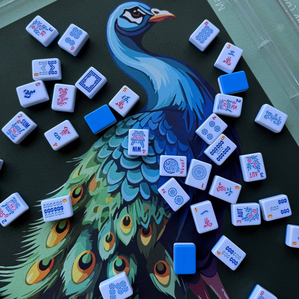 Jade Peacock Mahjong Mat - ships rolled